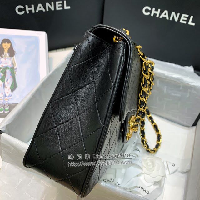 Chanel女包 香奈兒專櫃絕版大金扣包 貝嫂同款 Chanel單肩斜挎鏈條女包  djc4261